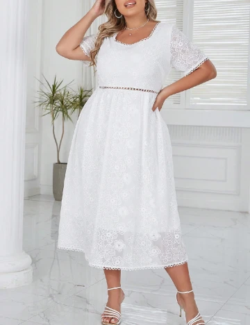 Rochie medie SHEIN CURVE, alb