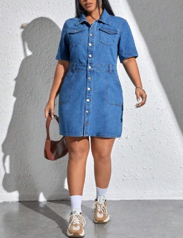 
						Rochie scurta SHEIN CURVE, albastru