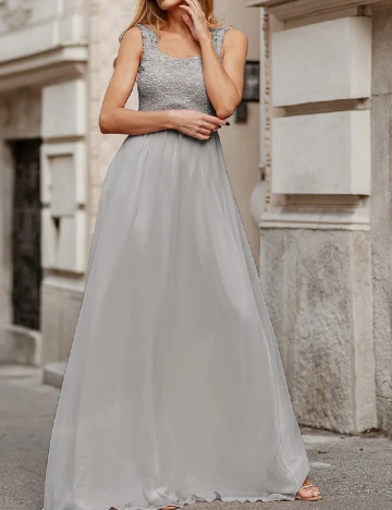 Rochie lunga Ever-Pretty, gri