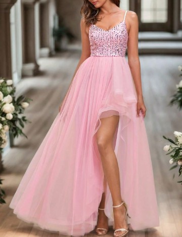 
						Rochie lunga Ever-Pretty, roz