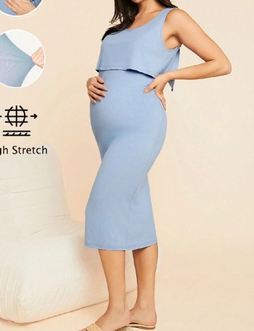 
						Rochie medie SHEIN Maternity, albastru