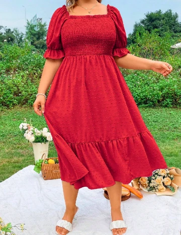 Rochie medie SHEIN CURVE, rosu