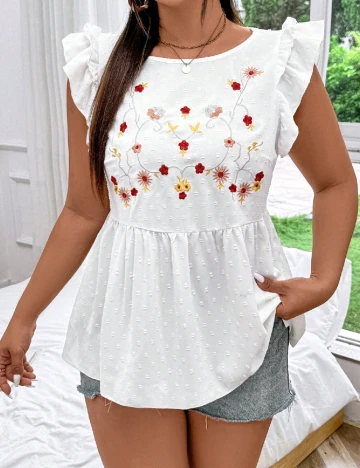 Bluza SHEIN CURVE, alb