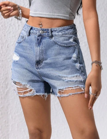 Pantaloni scurti SHEIN, albastru