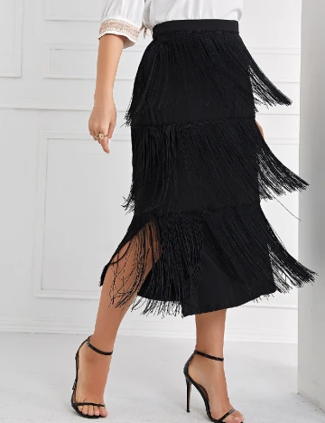 Fusta SHEIN CURVE, negru