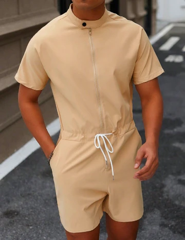 Salopeta scurta SHEIN, crem