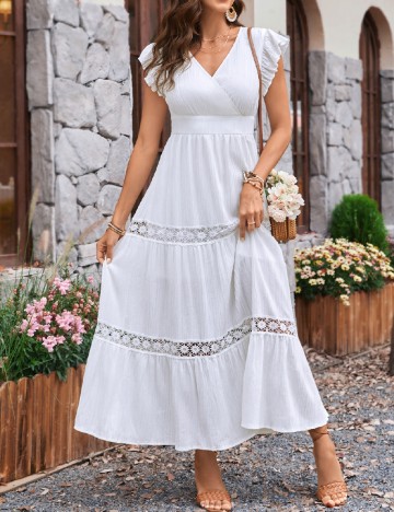 
						Rochie lunga Emery Rose, alb