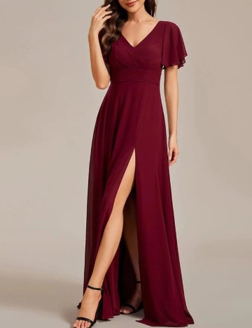 Rochie lunga Ever-Pretty, visiniu