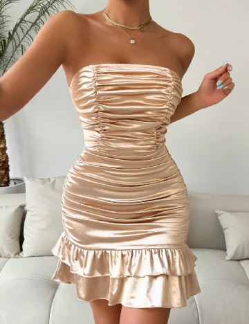 Rochie scurta SHEIN, crem