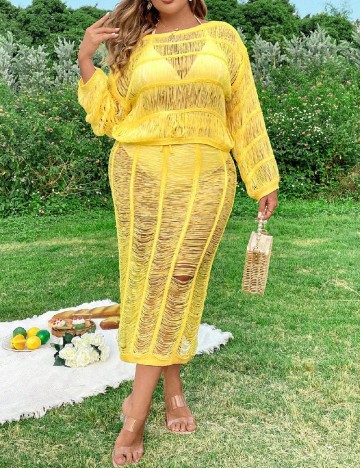 
						Compleu De Plaja SHEIN CURVE, galben