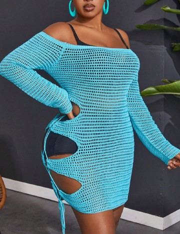 
						Rochie de plaja SHEIN CURVE, albastru