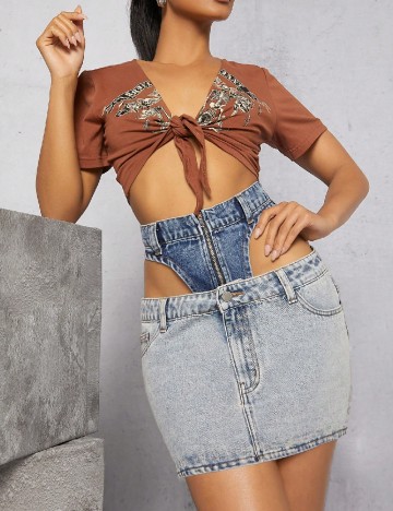 
						Fusta SHEIN, albastru