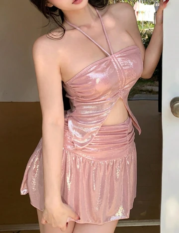 Costum de baie Dazy, roz