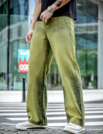 
						Blugi SHEIN, galben/albastru