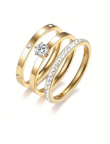 Set Inele 3 bucati SHEIN, auriu