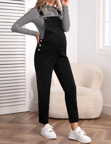 Salopeta SHEIN Maternity, negru