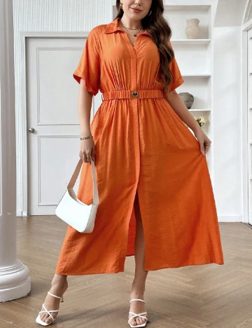 Rochie medie SHEIN CURVE, portocaliu