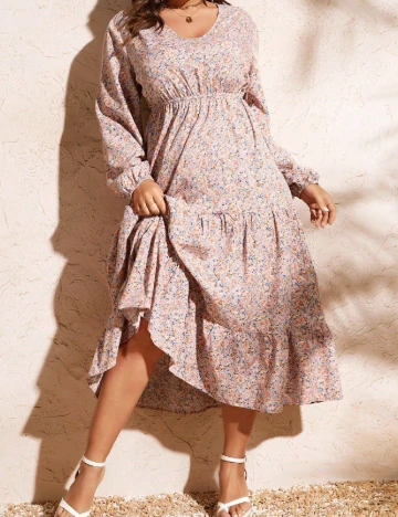 Rochie medie SHEIN CURVE, floral print