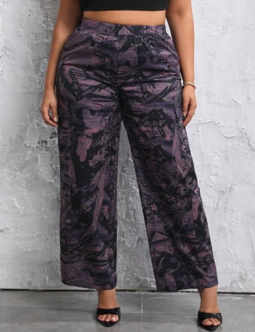 Pantaloni SHEIN CURVE, mov