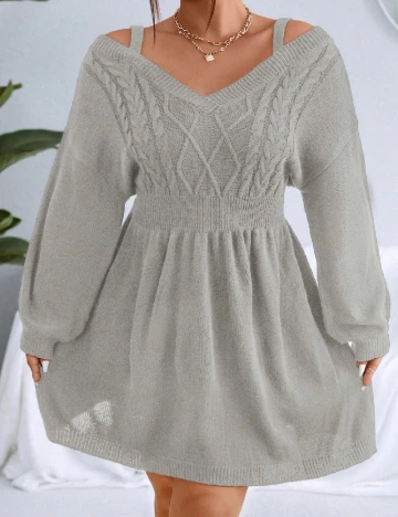 Rochie scurta SHEIN CURVE, gri