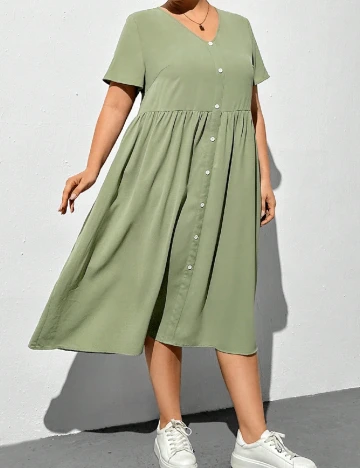 Rochie medie SHEIN CURVE, verde