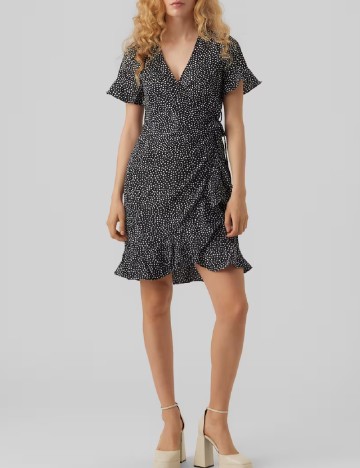 Rochie scurta Vero Moda, alb/negru