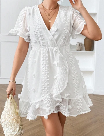 Rochie scurta SHEIN CURVE, alb