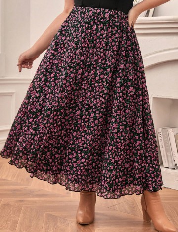 
						Fusta SHEIN CURVE, floral print