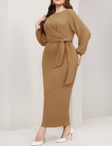 
						Rochie medie SHEIN CURVE, maro