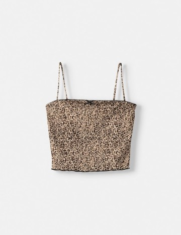 Top Bershka, animal print