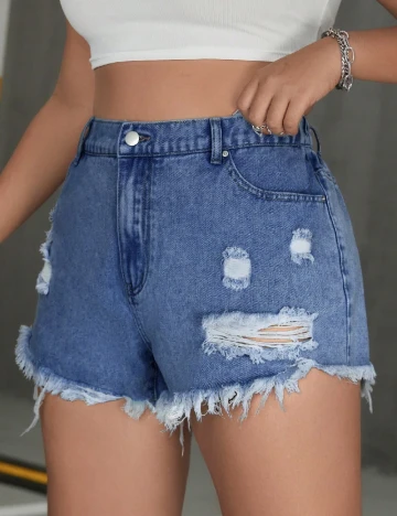 Pantaloni scurti SHEIN CURVE, albastru