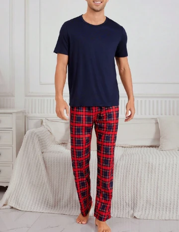 Pijama SHEIN, albastru/rosu