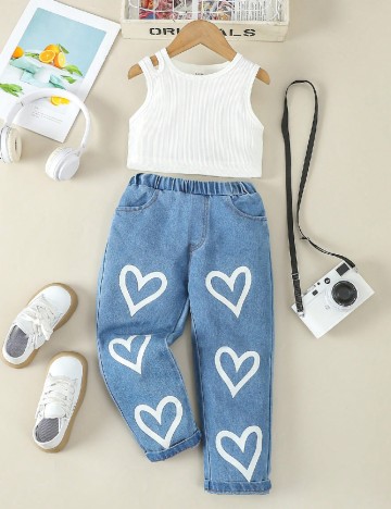 
						Compleu Shein Kids, alb/albastru