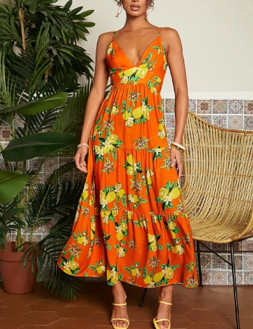 Rochie medie SHEIN, portocaliu