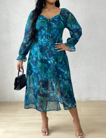 Rochie medie SHEIN CURVE, albastru