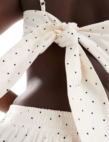 Top ASOS, ecru/negru