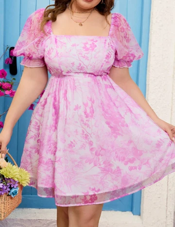 Rochie scurta SHEIN CURVE, roz