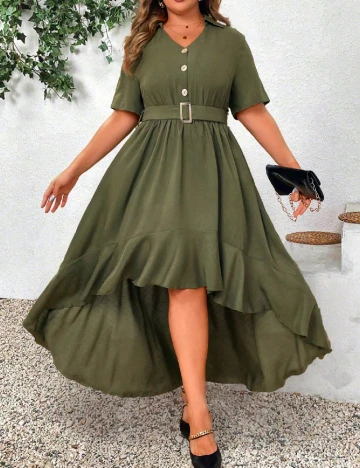 Rochie medie SHEIN CURVE, verde
