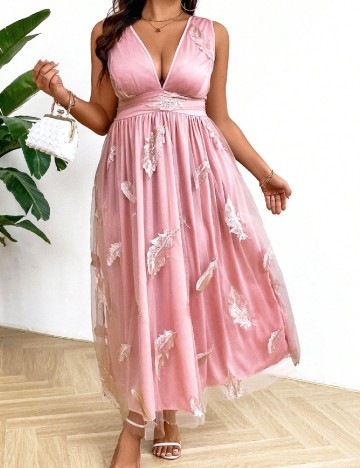 Rochie lunga SHEIN CURVE, roz