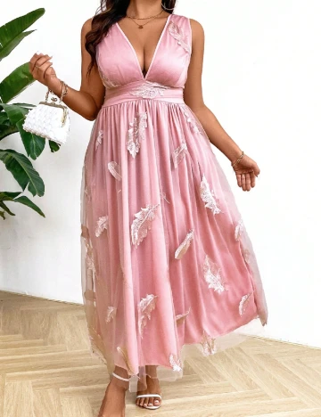 Rochie lunga SHEIN CURVE, roz