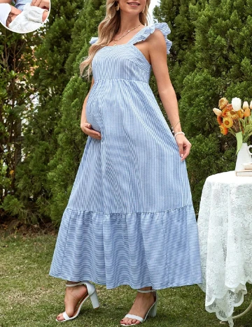 Rochie lunga SHEIN Maternity, albastru