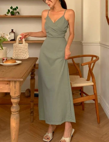 Rochie lunga Dazy, verde