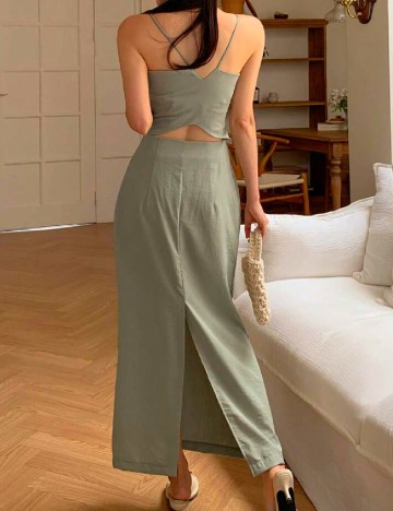 Rochie lunga Dazy, verde