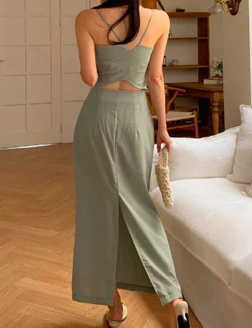 Rochie lunga Dazy, verde