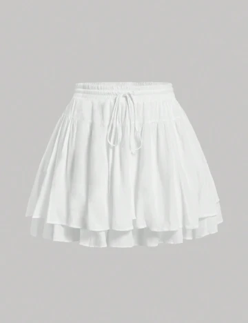 Fusta SHEIN CURVE, alb