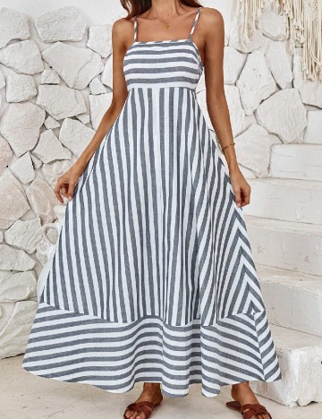 
						Rochie lunga Emery Rose, gri/alb