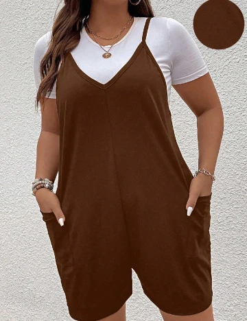 Salopeta SHEIN CURVE, maro