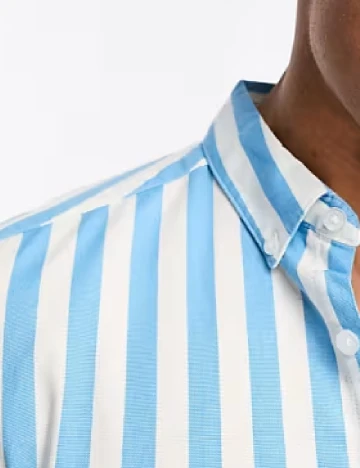 Camasa ASOS, alb/albastru