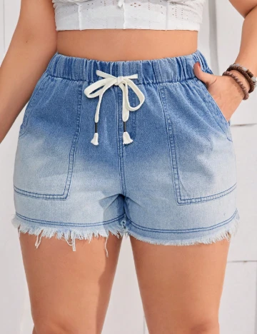 Pantaloni scurti SHEIN CURVE, albastru