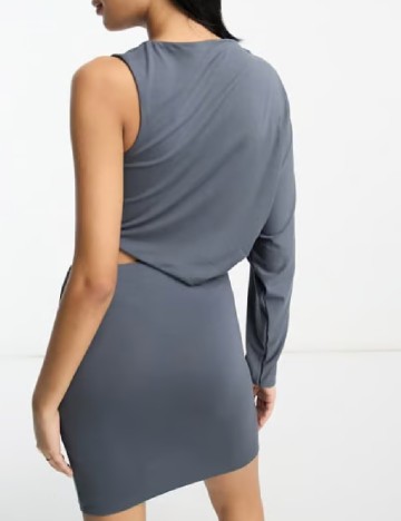 Rochie scurta ASOS, gri inchis